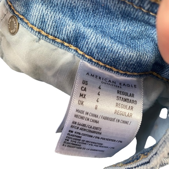 Lot of 2 American Eagle Dark Stretch Jean Shorts Light Denim A-line Mini Skirt 4 - Picture 10 of 11